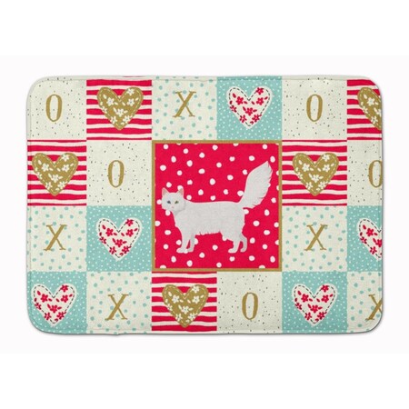 Carolines Treasures 19 x 27 in. Turkish Angora Cat Love Machine Washable Memory Foam Mat CK5726RUG